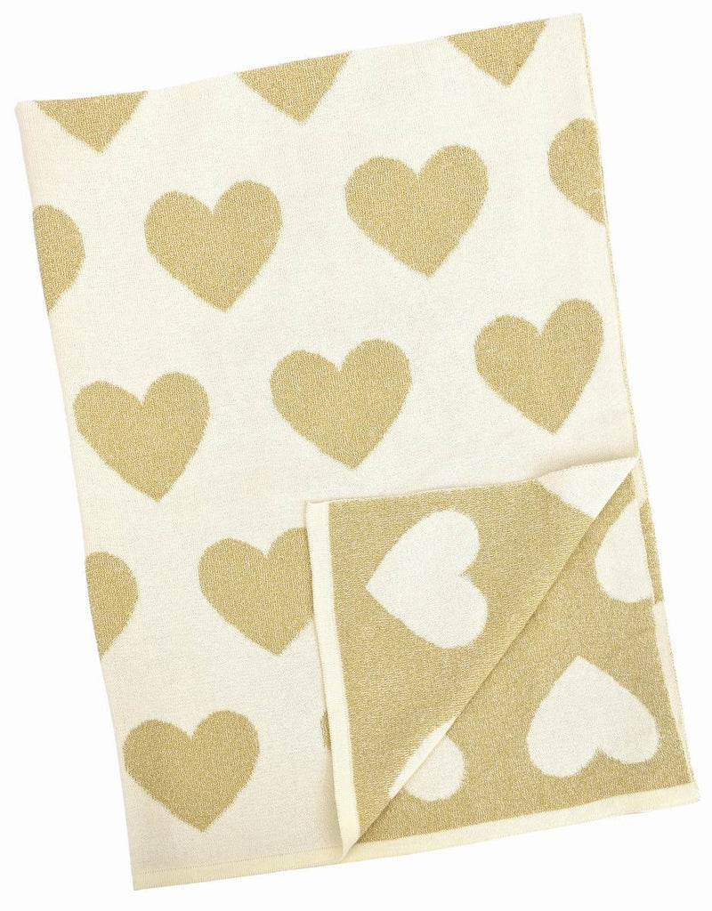 Gold Hearts Baby Blanket - Belle De Provence