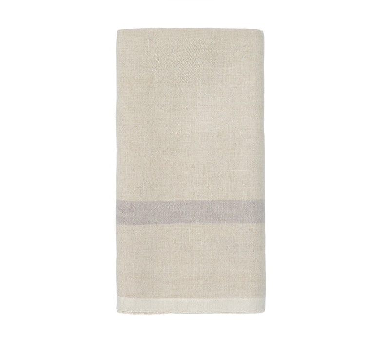 Caravan Laundered Linen Natural/Grey Tea Towel