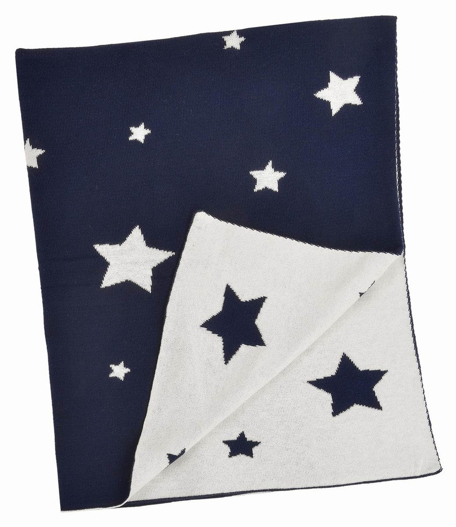 Riley Navy Stars Baby Blanket - Belle De Provence