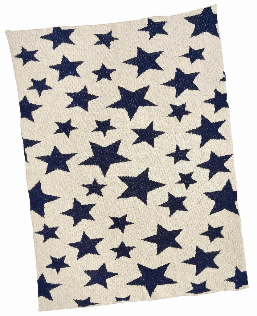 Navy Stars Baby Blanket - Belle De Provence