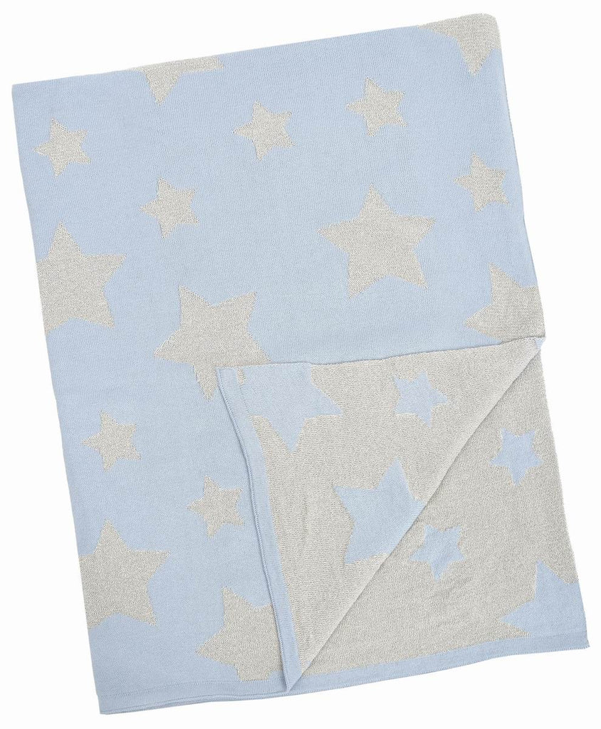 Blue Silver Multi Star Baby Blanket - Belle De Provence