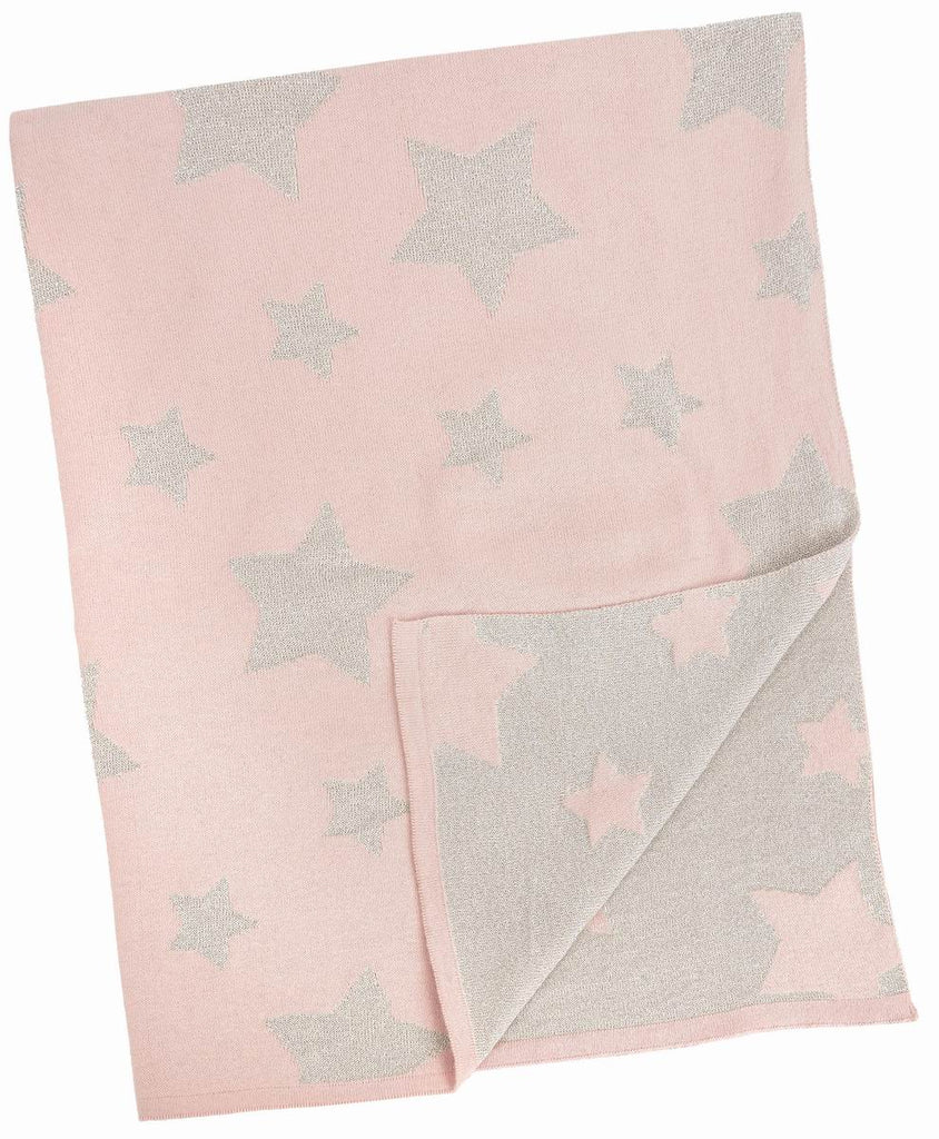 Pink Silver Multi Star Baby Blanket - Belle De Provence