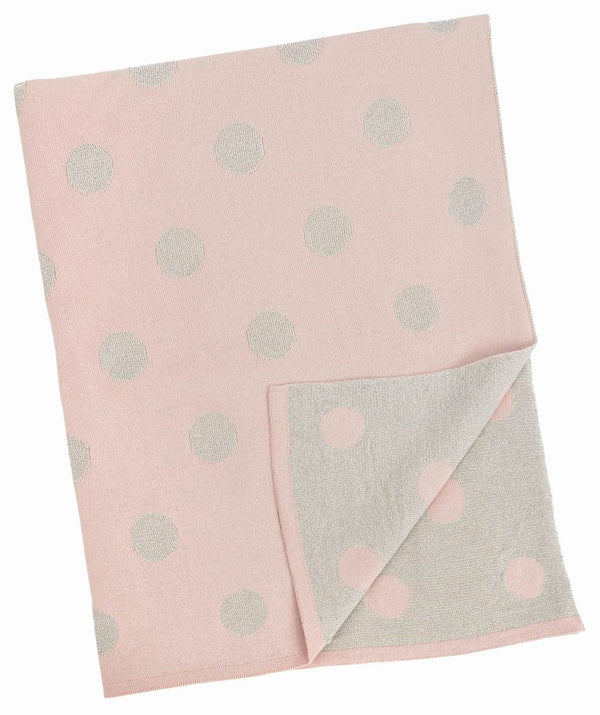 Pink Silver Polka Dot Baby Blanket - Belle De Provence