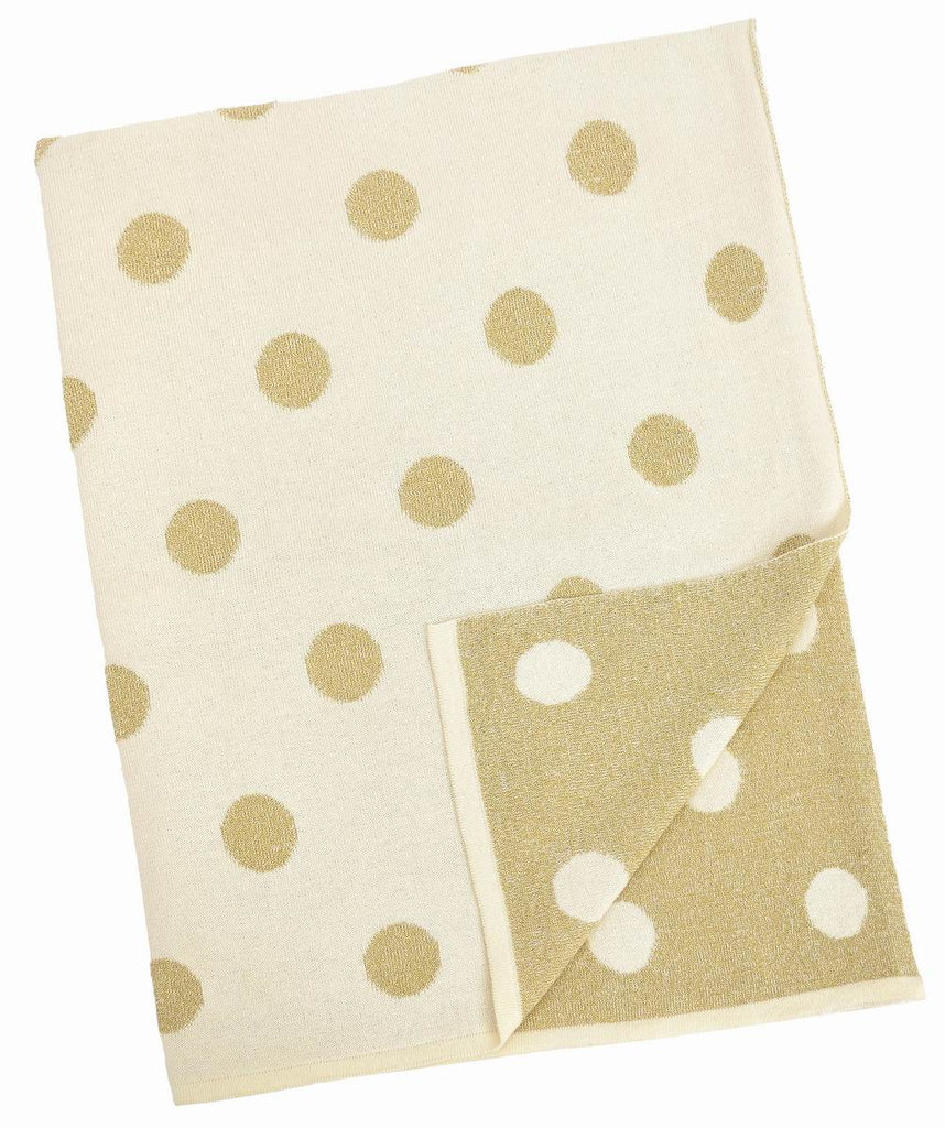 Cream Gold Polka Dot Baby Blanket - Belle De Provence