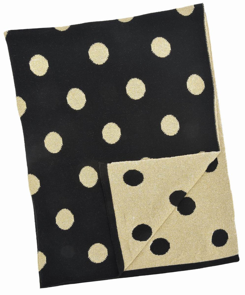 Black Gold Polka Dot Baby Blanket - Belle De Provence