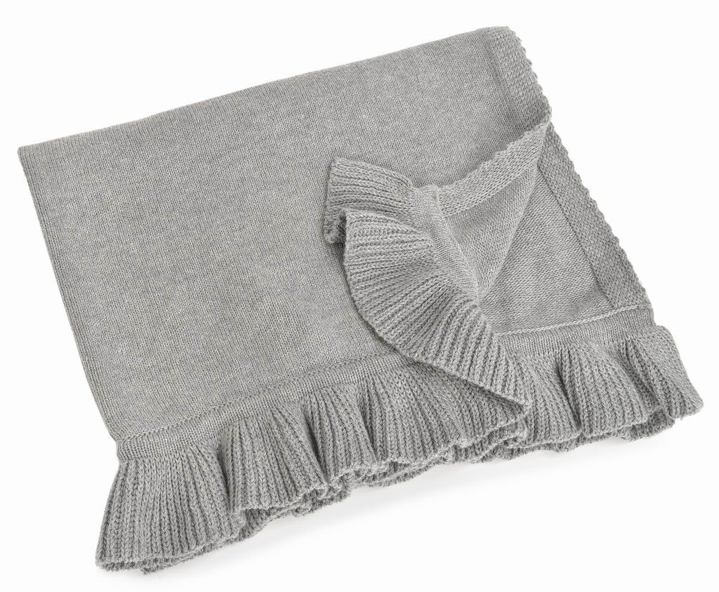 Winona Grey Cotton Baby Blanket - Belle De Provence