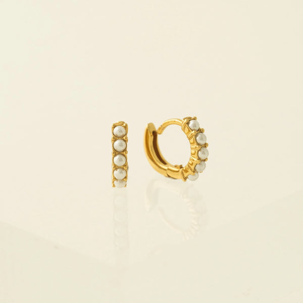 Pearl 10.5mm Huggie Hoop Earrings