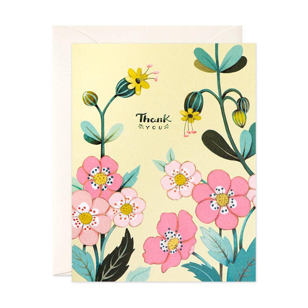 Yellow Floral Thank You Card
