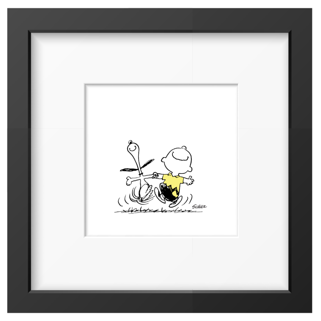 Magpie - Peanuts Snoopy Charlie Dance Framed Print Handmade