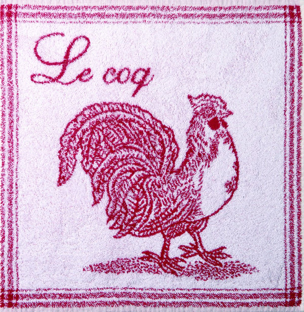 Le Coq Red Terry Tea Towel - Belle De Provence