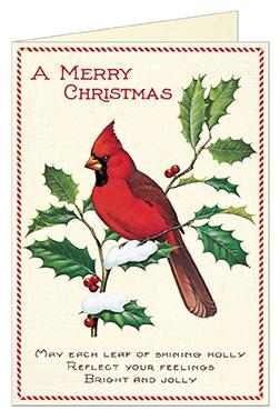 Cardinal Merry Christmas Card - Belle De Provence