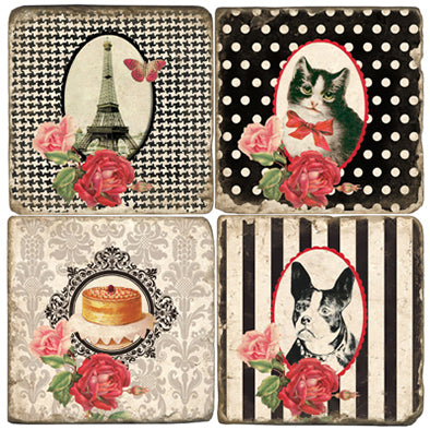 Parisian Chic Marble Coasters - Belle De Provence