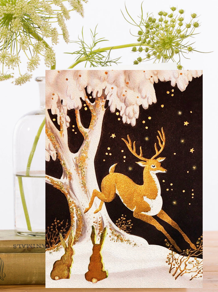 Snowy Deer Christmas Card