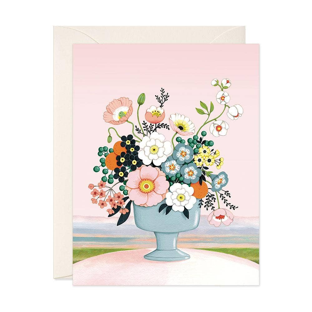 Flower Vase Pink Sky Card