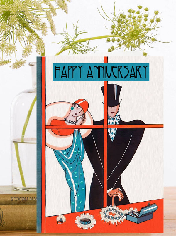 Hand Glittered Anniversary Card - Belle De Provence