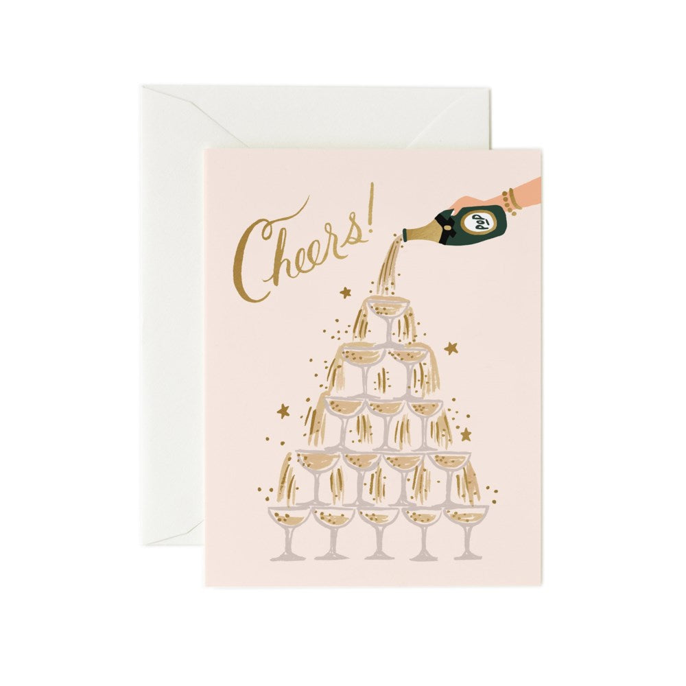 Champagne Tower Cheers Card