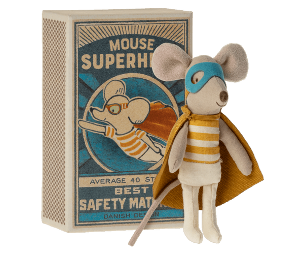 Maileg Superhero Mouse in Matchbox
