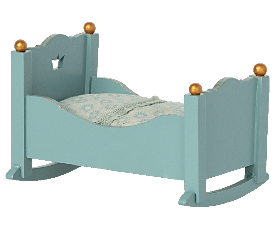 Maileg Baby Mouse Cradle Blue