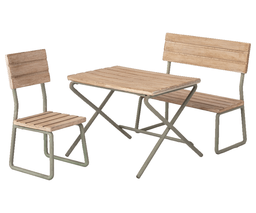 Garden Set, Table with Chair & Bench - Belle De Provence