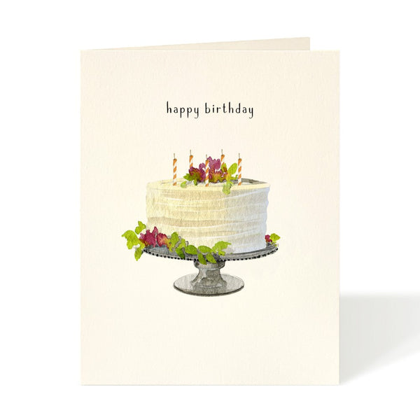 Cream Birthday Cake Card