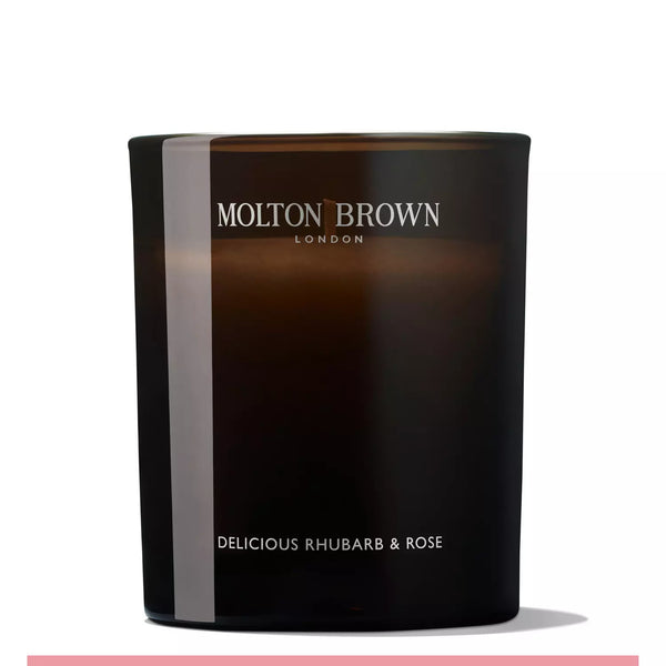 Molton Brown Delicious Rhubarb & Rose Signature Scented Candle - 190g - Soap & Water Everyday