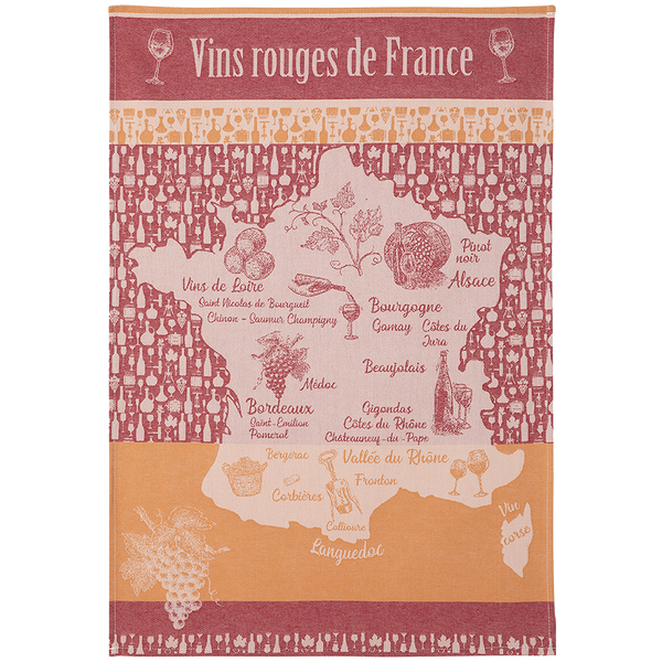 Vins Rouge de France Tea Towel